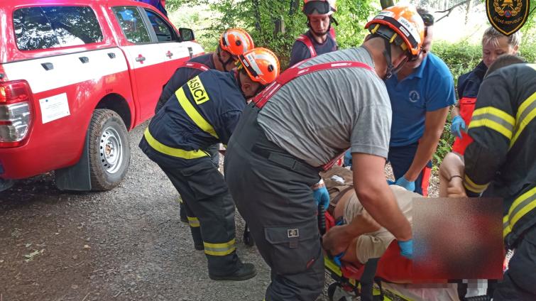 Při práci v lese zavalil muži nohu vzrostlý strom