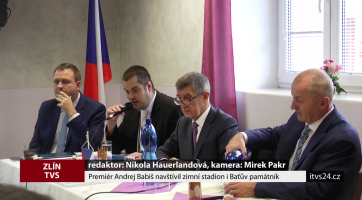 Premiér Andrej Babiš navštívil zimní stadion i Baťův památník