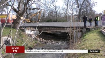 Začala oprava mostu na Komenského ulici