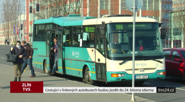 Cestující v linkových autobusech budou jezdit do 24. března zdarma