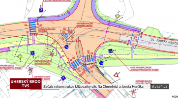 Začala rekonstrukce křižovatky ulic Na Chmelnici a Josefa Herčíka