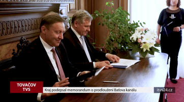 Kraj podepsal memorandum o prodloužení Baťova kanálu