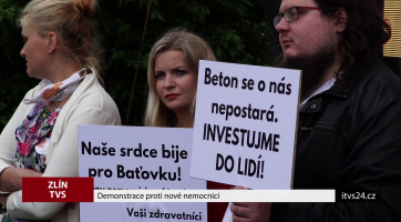 Demonstrace proti nové nemocnici