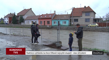 Radnice vyhlásila na řece Olšavě nejvyšší stupeň - stav ohrožení