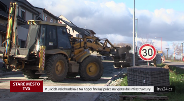 V ulicích Velehradská a Na Kopci finišují práce na výstavbě infrastruktury