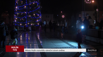 Město Hulín rozsvítilo vánoční strom online