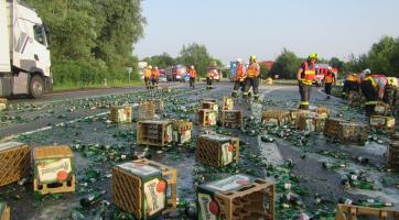 Dopravu zkomplikovalo rozlité pivo