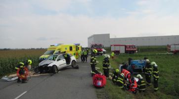 U nehody na Uherskohradišťsku zasahoval vrtulník