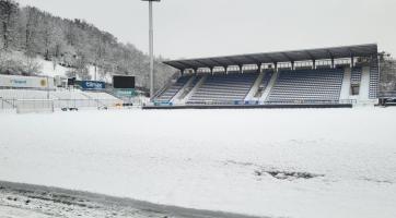 Nedělní šlágr fotbalistů Zlína se Slavií byl kvůli sněhu odložen