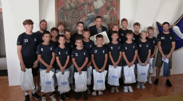 Vedení radnice přijalo úspěšný tým mladších žáků FC Kyjov 1919