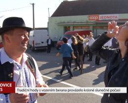 Tradiční hody s vozením berana provázelo krásné počasí