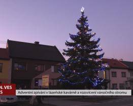 Adventní zpívání v lázeňské kavárně a rozsvícení vánočního stromu