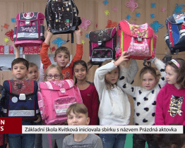 ZŠ Kvítková iniciovala sbírku s názvem Prázdná aktovka