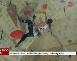 O víkendu se na umělé stěně představily tři desítky lezců