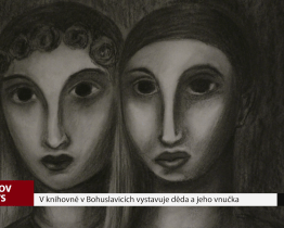 V knihovně v Bohuslavicích vystavuje děda a jeho vnučka