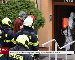 Hasiči dezinfikovali bytové domy na sídlištích ve městě