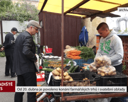 Od 20. dubna je povoleno konání farmářských trhů i svatební obřady