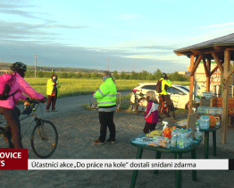 Účastníci akce "Do práce na kole" dostali snídani zdarma