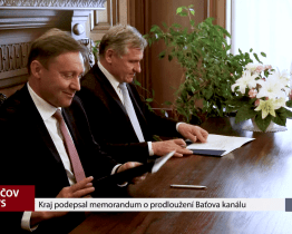 Kraj podepsal memorandum o prodloužení Baťova kanálu
