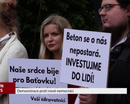 Demonstrace proti nové nemocnici