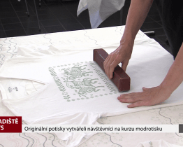 Originální potisky vytvářeli návštěvníci na kurzu modrotisku