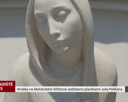 Hrobky na Mařatickém hřbitově ozdobené plastikami Julia Pelikána