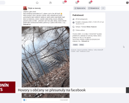 Hovory s občany se přesunuly na facebook