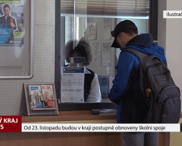 Od 23. listopadu budou v kraji postupně obnoveny školní spoje