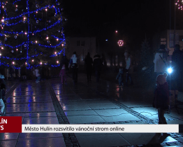Město Hulín rozsvítilo vánoční strom online
