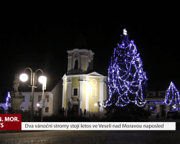 Dva vánoční stromy stojí letos ve Veselí nad Moravou naposled