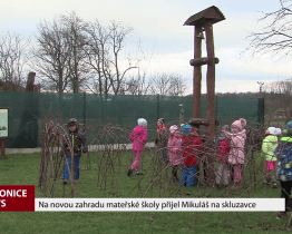 Na novou zahradu mateřské školy přijel Mikuláš na skluzavce