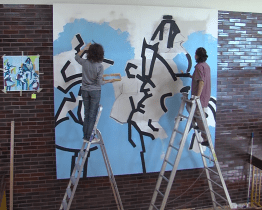 Ve Vlčnově vzniká velkoplošná malba Jízdy králů