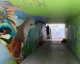 Podchod železnice mezi sídlišti ožívá graffiti Proroka