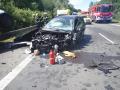 Tragická nehoda na silničním tahu I/50. Srážku tří aut nepřežil třiašedesátiletý řidič