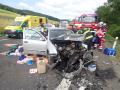 U Drslavic se čelně srazila dvě osobní vozidla. Pro zraněné letěl vrtulník